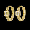 Par De Brincos Banhado A Ouro 18K Preto