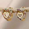 Par De Brincos Feminino Banhado A Ouro 18K Coracao P