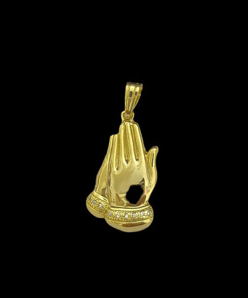 Pingente Fé Mão m - Banhado a Ouro 18k