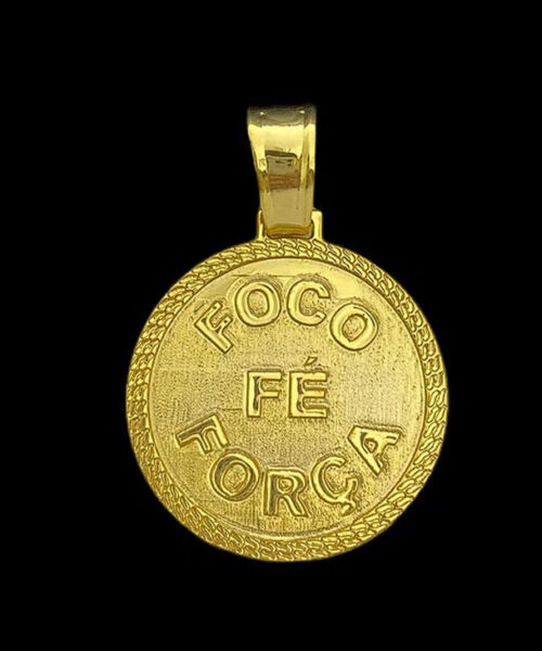Pingente Foco Força Fé g - Banhado a Ouro 18k
