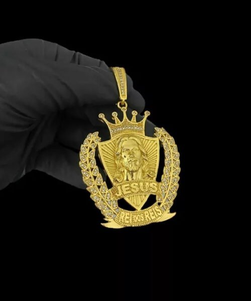 Pingente Jesus Cristo Rei dos Reis (g) - Banhado a Ouro 18k