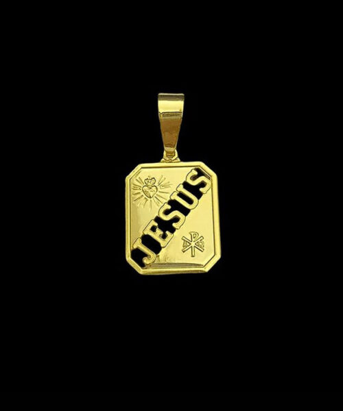 Pingente Jesus Placa p - Banhado a Ouro 18k