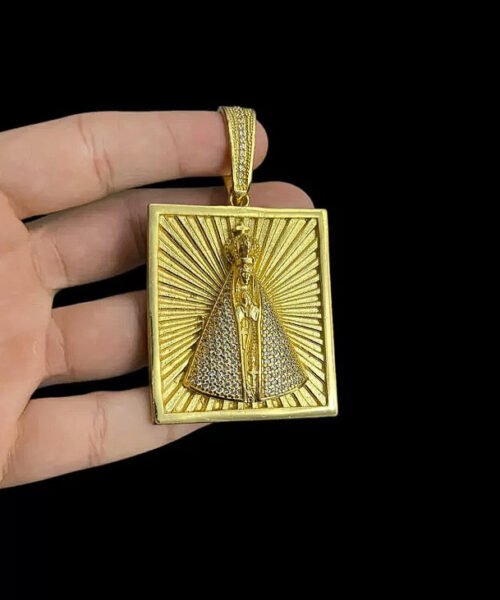 Pingente Nossa Senhora Tradicional Gg - Banhado a Ouro 18k
