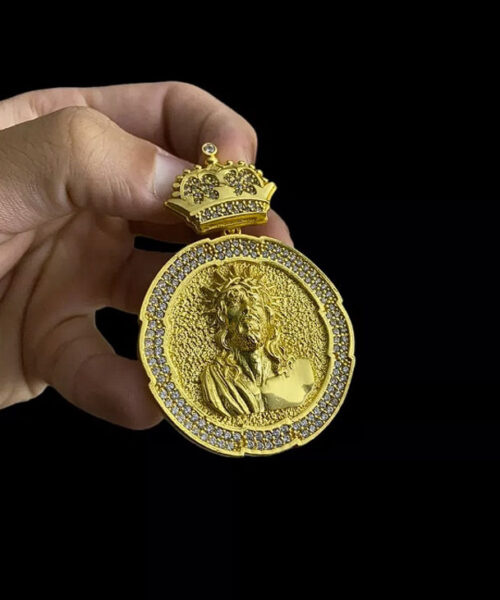 Pingente Jesus Rosto Gg - Banhado a Ouro 18k