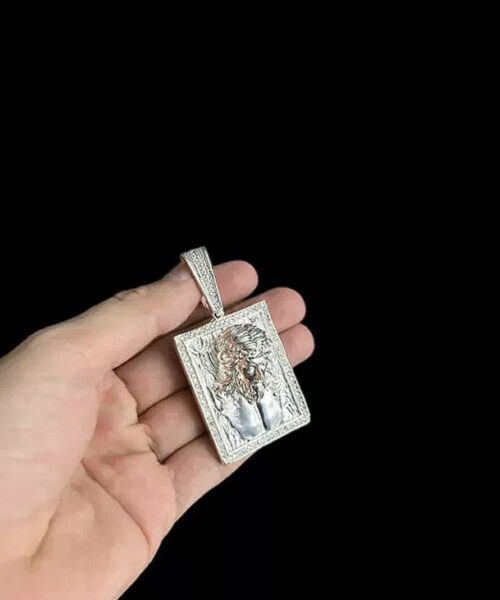 Pingente Rosto de Cristo Zeus Gg - Banhado a Prata 925