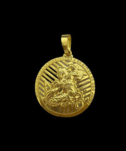 Pingente São Jorge Vazado m - Banhado a Ouro 18k