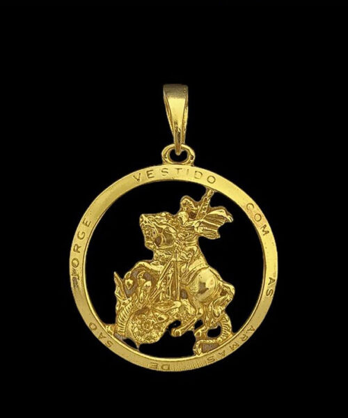 Pingente São Jorge Vazado - Banhado a Ouro 18k