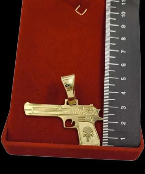 Pingente Pistola g - Banhado a Ouro 18k