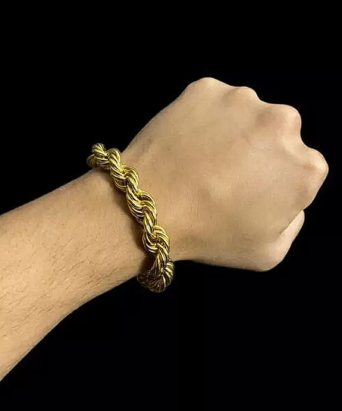 Pulseira Baiano 13mm - Banhado a Ouro 18k