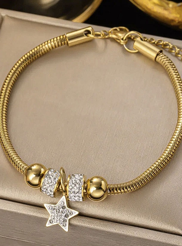 Pulseira Bracelete Feminino Banhado A Ouro 18K 2