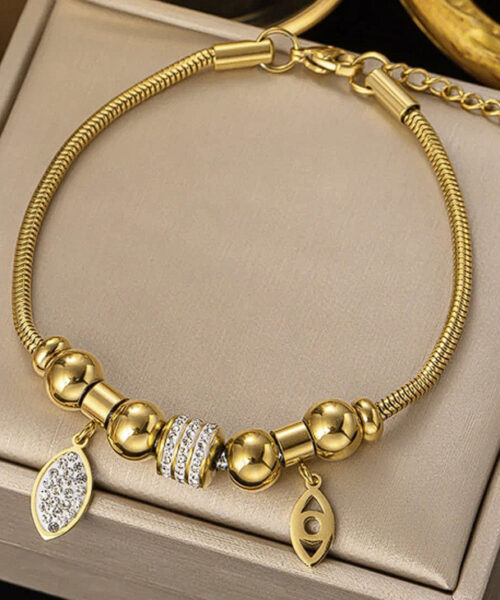 Pulseira Bracelete Feminino - Banhado a Ouro 18k