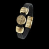 Pulseira Couro 13Mm Banhado A Ouro 18K3