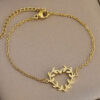 Pulseira Feminina Coracao Banhada A Ouro 18K 2