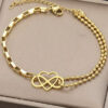 Pulseira Feminina Coracao Infinito Banhada A Ouro 18K 2