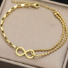 Pulseira Feminina Infinito Banhada A Ouro 18K 2