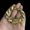 Pulseira Friso S 13Mm Com Fecho Jacare Banhado A Ouro 18K Preto