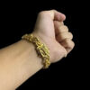 Pulseira Friso S Vazado 13Mm Fecho Jacare Banhado A Ouro 18K