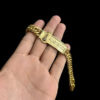 Pulseira Grumet 13Mm Nossa Senhora Banhado A Ouro 18K Preto