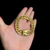 Pulseira Grumet 15Mm Fecho Santa Banhado Ouro 18K Preto