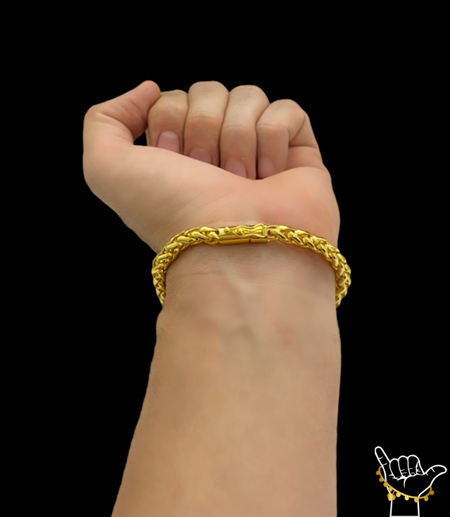 Pulseira Peruana 7Mm Banhado A Ouro 18K2