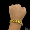 Pulseira Pitbull 13Mm Banhado A Ouro 18