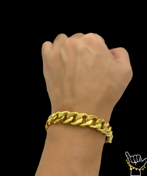 Pulseira Pitbull 13mm - Banhado a Ouro 18k