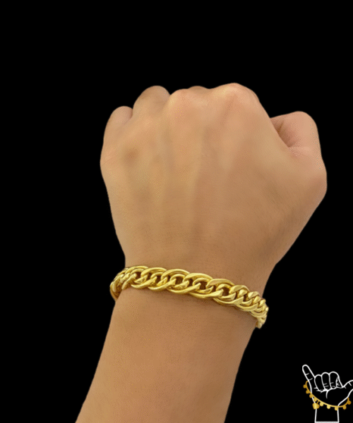 Pulseira Romana Oca 10mm - Banhado a Ouro 18k