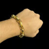 Pulseira Trancado 12Mm Banhado A Ouro 18K Preto