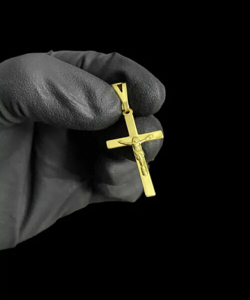 Pingente Cruz Crucifixo Jesus (p) - Banhado a Ouro 18k