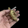 Pingente Jacare 3D M Banhado A Ouro 18K Preto Dourado
