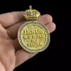 Pingente Jesus E O Dono Banhado A Ouro 18K Personalizado Preto