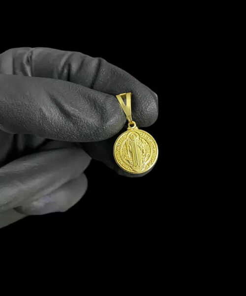 Pingente Medalha São Bento (p) - Banhado a Ouro 18k