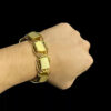 Pulseira 22Mm Dubai Mega Banhado A Ouro 18K Preto