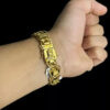 Pulseira Dubai 15Mm Fecho Especial Mao Orando Banhado A Ouro 18K Preto