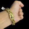 Pulseira Dubai 15Mm Fecho Nossa Senhora Banhado A Ouro 18K Preto