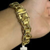 Pulseira Dubai 15Mm Fecho Sao Jorge Banhado A Ouro 18K Preto