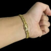 Pulseira Grumet 10Mm Fecho Mao Orando Banhado A Ouro 18K Preto