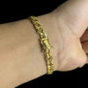 Pulseira Grumet 7Mm Fecho Mao Orando Banhado A Ouro 18K P