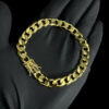Pulseira Pitbull 10Mm Fecho Nossa Senhora Banhado A Ouro 18K Preto