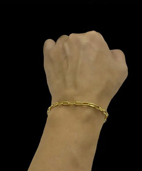Pulseira Meia-cana 5mm - Banhado a Ouro 18k