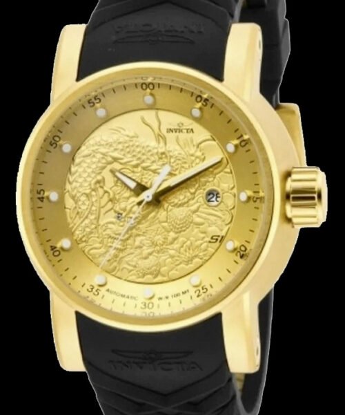 Relógio Invicta Yakuza 15863 100% Original Banhado A Ouro
