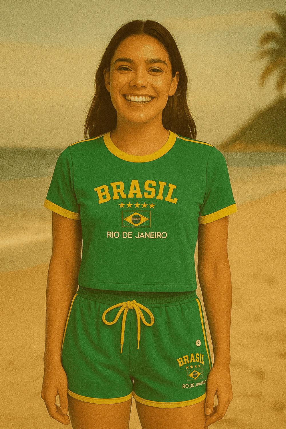 Camisa Do Brasil + Short Do Brasil Bordado Retrô - Imagem 20