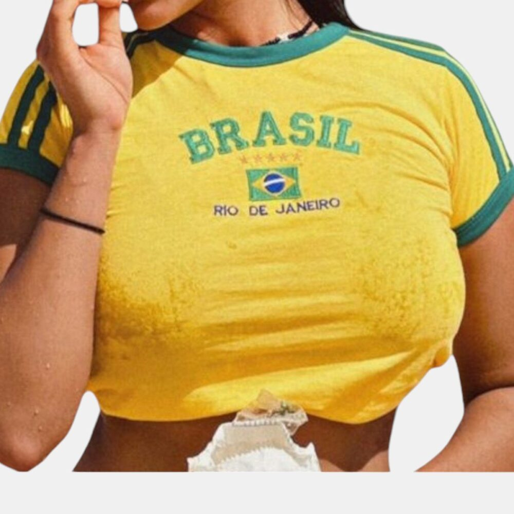 Cropped Do Brasil Bordada Retrô - Imagem 10