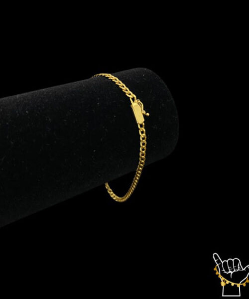 Pulseira Pit Bull Grumet 3mm - Banhado a Ouro 18k