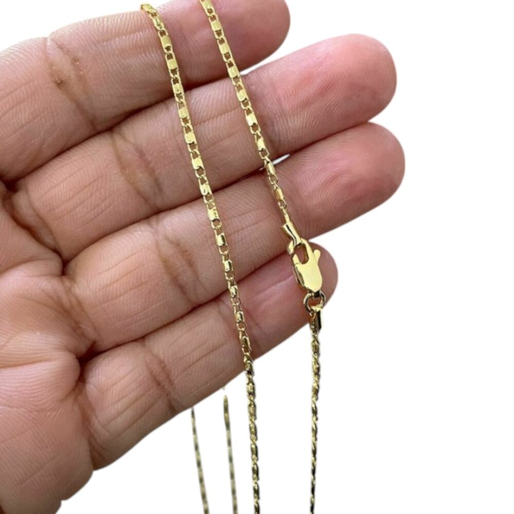 Corrente Piastrine 2Mm Banhado A Ouro - Imagem 3