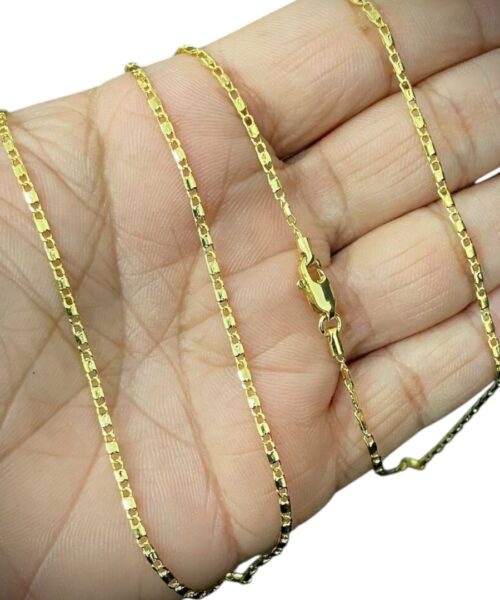 Corrente Piastrine 2mm Banhado a Ouro