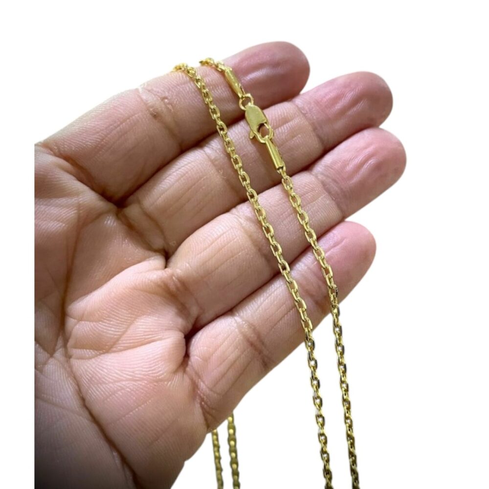 Corrente Cadeado 1,5Mm Fecho Mosquetão Banhado A Ouro 18K - Imagem 2