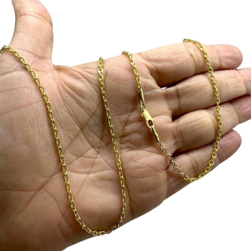 Corrente Cadeado 1,5Mm Fecho Mosquetão Banhado A Ouro 18K