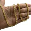 15351707968 Corrente 4Mm Cadeado Fecho Canhao Banhado A Ouro 18K