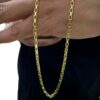 15351709590 Corrente 4Mm Tijolinho Banhado A Ouro 18K